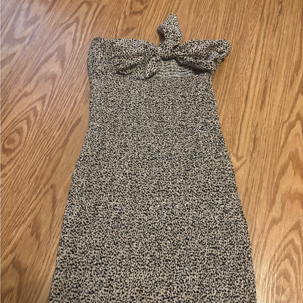 Windsor Strapless Dress in Black and Cream